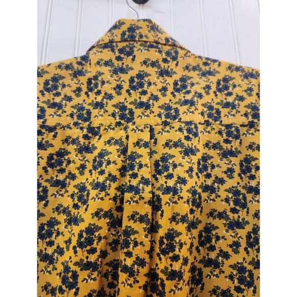 Orvis Women Yellow Floral Button-Up Corduroy Shirt Size M Casual Rugged Outdoor - Picture 9 of 13
